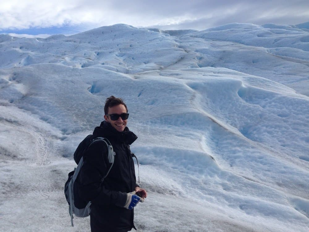 Hiking on a glacier in Patagonia