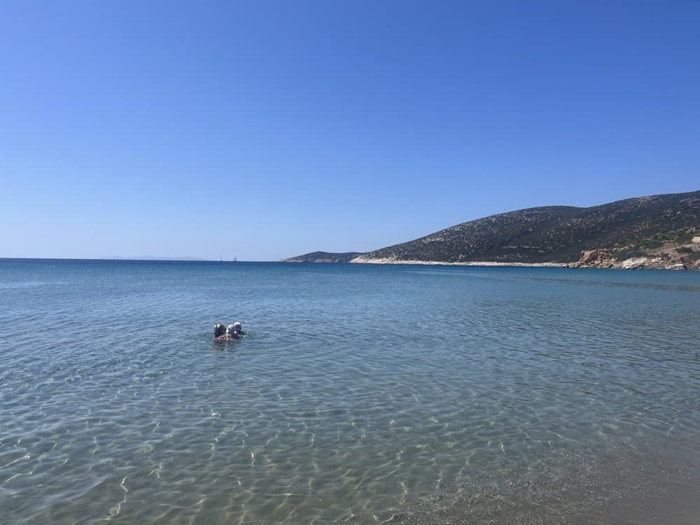 Swimming off a beach on the Greek island of Sifnos