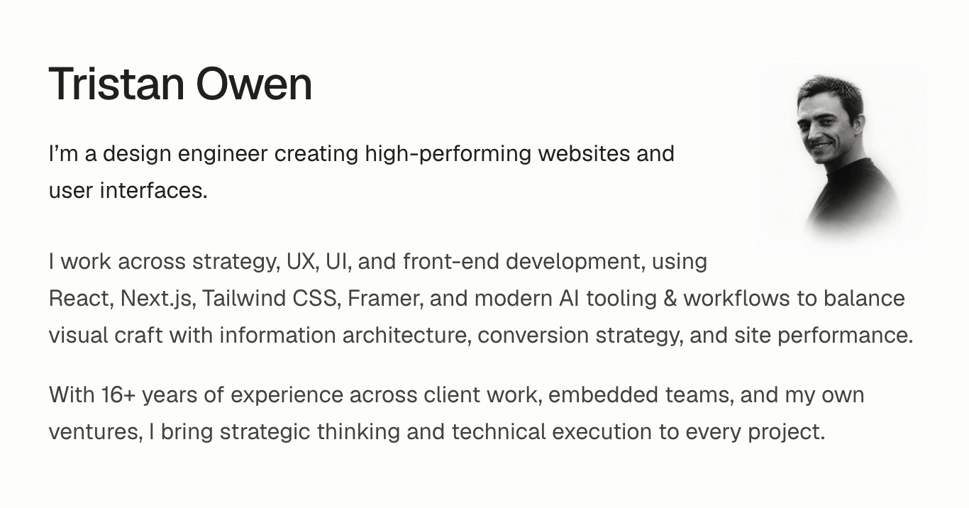About page preview